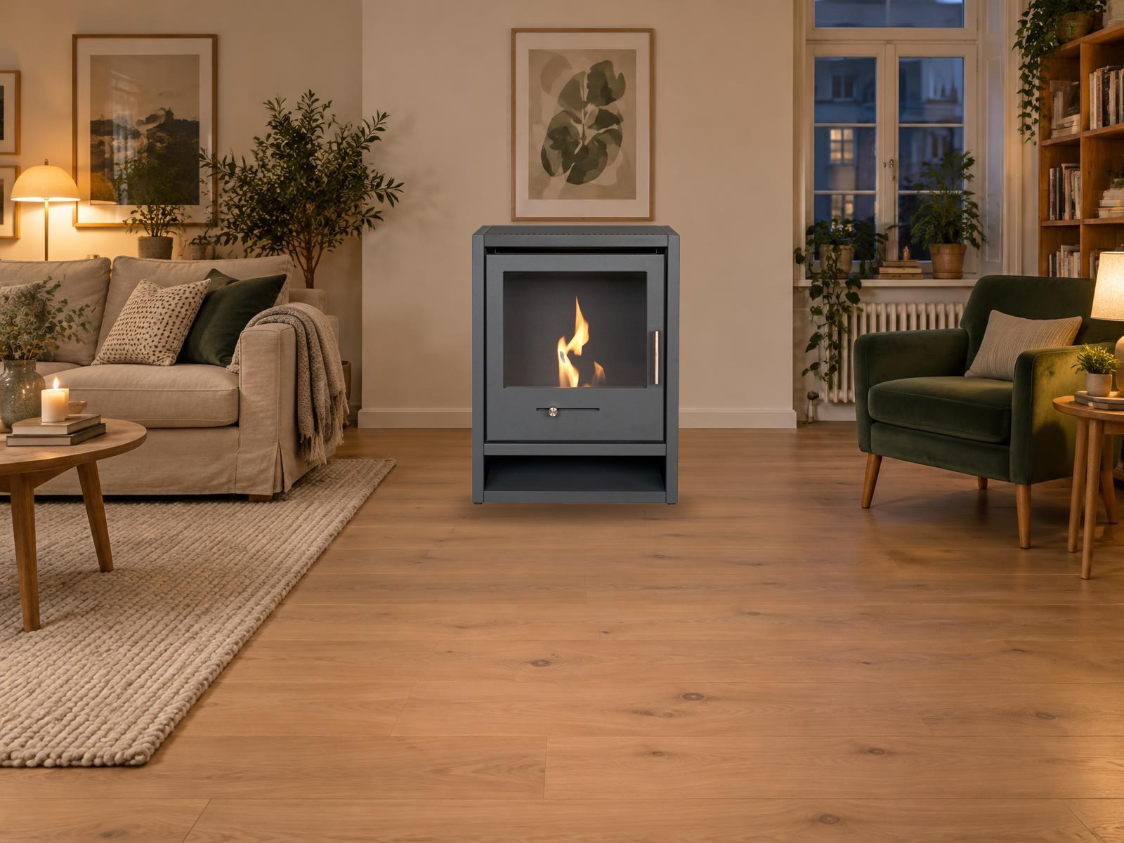 Stadskamin Glödvik in a living room